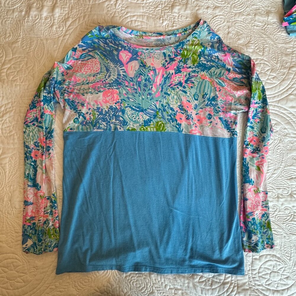 EUC Lilly Pulitzer Finn Long Sleeve in Fished my Wish - Size S